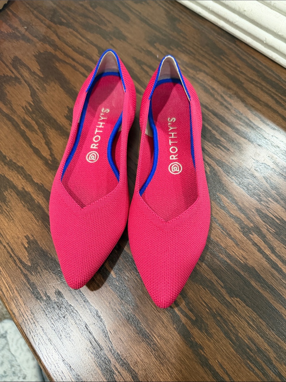 Rothy's Pointed Knit Flats in Hot Pink - Picture 2 of 6